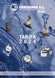 Tarifa Conthidra abril 2024 Contadores Energia Agua Telemedida