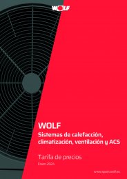 Tarifa Catálogo WOLF Enero 2024 Sistemas Calefacción Climatización Ventilación ACS